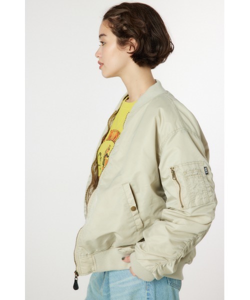 RODEO CROWNS WIDE BOWL（ロデオクラウンズワイドボウル）の「VINTAGE WASH MA-1 ブルゾン（ブルゾン・レディース・カーキ/ベージュ/ブラック・MEDIUM/LARGE）」の16枚目の写真