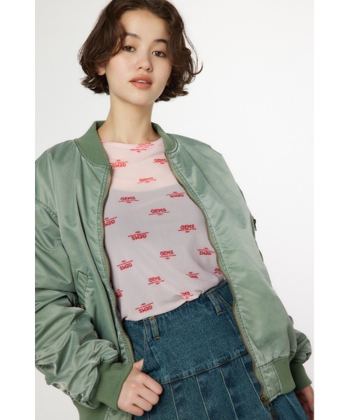 RODEO CROWNS WIDE BOWL（ロデオクラウンズワイドボウル）の「VINTAGE WASH MA-1 ブルゾン（ブルゾン・レディース・カーキ/ベージュ/ブラック・MEDIUM/LARGE）」の4枚目の写真