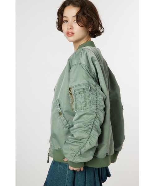 RODEO CROWNS WIDE BOWL（ロデオクラウンズワイドボウル）の「VINTAGE WASH MA-1 ブルゾン（ブルゾン・レディース・カーキ/ベージュ/ブラック・MEDIUM/LARGE）」の5枚目の写真