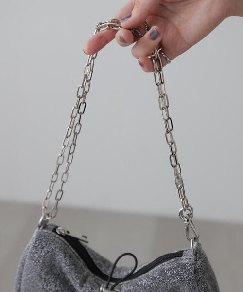 FREE'S MART(フリーズマート)の「◆センタータックバッグ(ハンドバッグ・レディース・ブラック/シルバー・フリ-)」の10枚目の写真