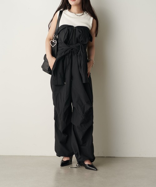 Lui's（ルイス）の「ZIP UP オールインワン（その他パンツ・レディース・ブラック/アイボリー/ベージュ・FREE）」の7枚目の写真