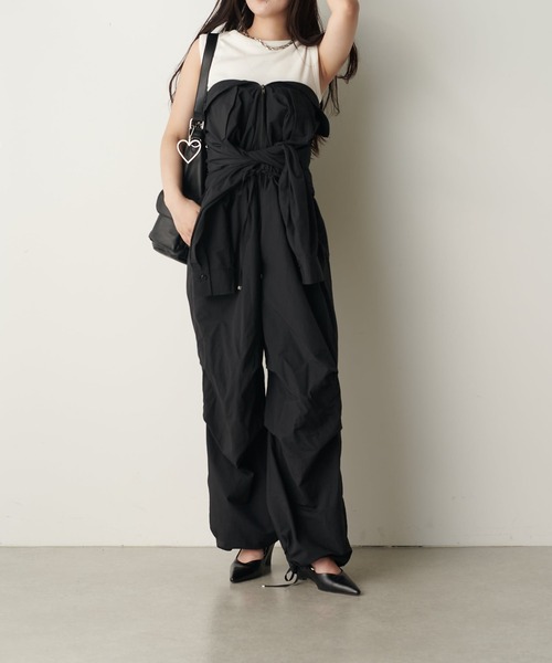 Lui's（ルイス）の「ZIP UP オールインワン（その他パンツ・レディース・ブラック/アイボリー/ベージュ・FREE）」の8枚目の写真