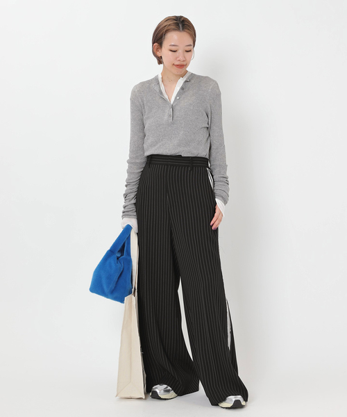 AP STUDIO(エーピーストゥディオ)の「ノベルラインパンツ(スラックス・レディース・ブラック・34/36/38/40)」の11枚目の写真