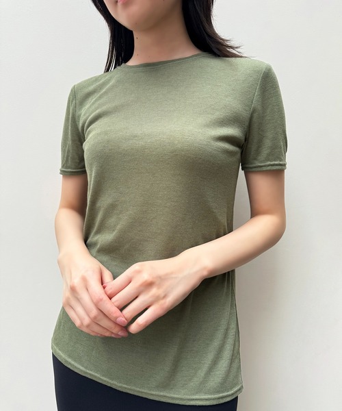 kiehtova（キエトヴァ）の「【kiehtova】sheer tops KTWR3 / KTWR25　※（Tシャツ/カットソー・レディース・ブルー/ブラック/カーキ/ホワイト/グレー・FREE）」の5枚目の写真