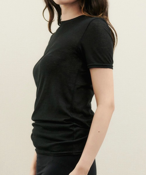 kiehtova（キエトヴァ）の「【kiehtova】sheer tops KTWR3 / KTWR25　※（Tシャツ/カットソー・レディース・ブルー/ブラック/カーキ/ホワイト/グレー・FREE）」の8枚目の写真