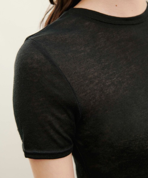 kiehtova（キエトヴァ）の「【kiehtova】sheer tops KTWR3 / KTWR25　※（Tシャツ/カットソー・レディース・ブルー/ブラック/カーキ/ホワイト/グレー・FREE）」の11枚目の写真