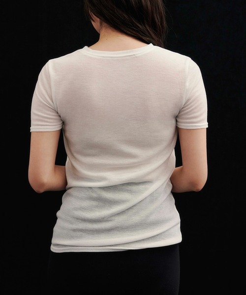 kiehtova（キエトヴァ）の「【kiehtova】sheer tops KTWR3 / KTWR25　※（Tシャツ/カットソー・レディース・ブルー/ブラック/カーキ/ホワイト/グレー・FREE）」の17枚目の写真