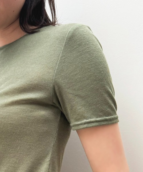 kiehtova（キエトヴァ）の「【kiehtova】sheer tops KTWR3 / KTWR25　※（Tシャツ/カットソー・レディース・ブルー/ブラック/カーキ/ホワイト/グレー・FREE）」の21枚目の写真