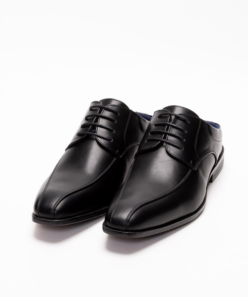 かかとなし ビジネスシューズ / 外羽根 スワール / ミュール（ドレス