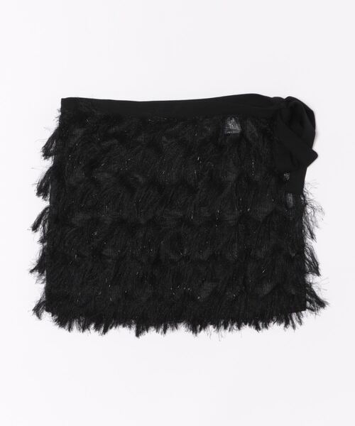 STYLEBLOCK（スタイルブロック）の「フリンジラップスカート（スカート・レディース・ホワイト系その他/ブラック/チャコールグレー・M）」の3枚目の写真