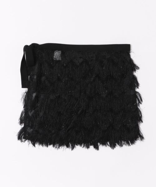 STYLEBLOCK（スタイルブロック）の「フリンジラップスカート（スカート・レディース・ホワイト系その他/ブラック/チャコールグレー・M）」の4枚目の写真