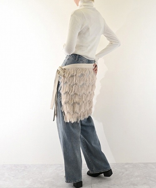 STYLEBLOCK（スタイルブロック）の「フリンジラップスカート（スカート・レディース・ホワイト系その他/ブラック/チャコールグレー・M）」の6枚目の写真