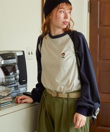 BOYロゴワッペン刺繍 ラグランスリーブ長袖Tシャツ