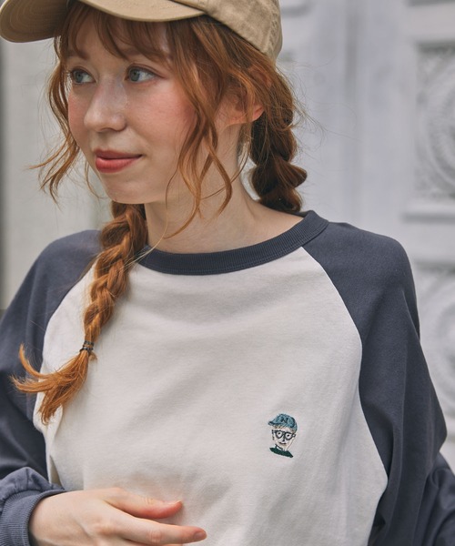 ＆プリントロングスリーブTシャツ＜スモーキーピンク＞(S