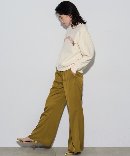 GALLEST（ギャレスト）の「ロゴ裏毛トップス（スウェット・レディース・ブラック/オフホワイト/グレー・38）」の9枚目の写真