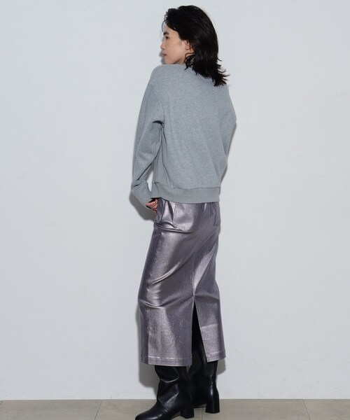 GALLEST（ギャレスト）の「ロゴ裏毛トップス（スウェット・レディース・ブラック/オフホワイト/グレー・38）」の5枚目の写真