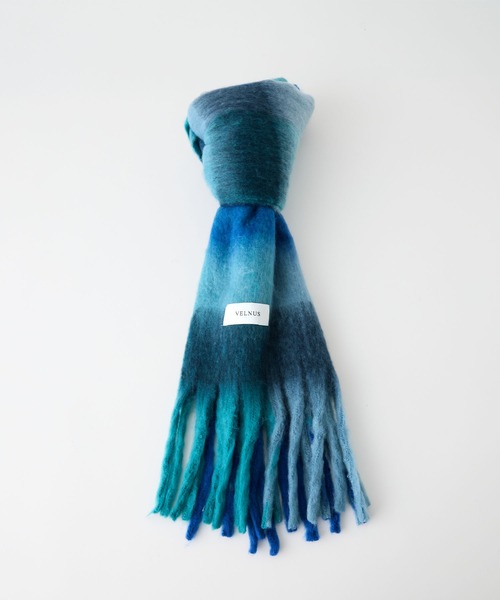 VELNUS(ベルナス)の「【VELNUS】Mohair touch gradation-like volume check muffler/モヘアタッチ グラデーションライクボリュームチェックマフラー(マフラー・メンズ・イエロー系/ブルー系・FREE)」の9枚目の写真