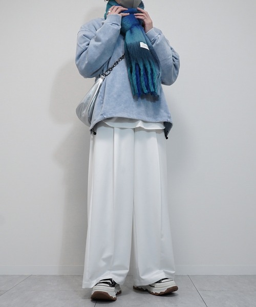 VELNUS(ベルナス)の「【VELNUS】Mohair touch gradation-like volume check muffler/モヘアタッチ グラデーションライクボリュームチェックマフラー(マフラー・メンズ・イエロー系/ブルー系・FREE)」の20枚目の写真