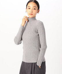 ランダムリブ ハイネックニット