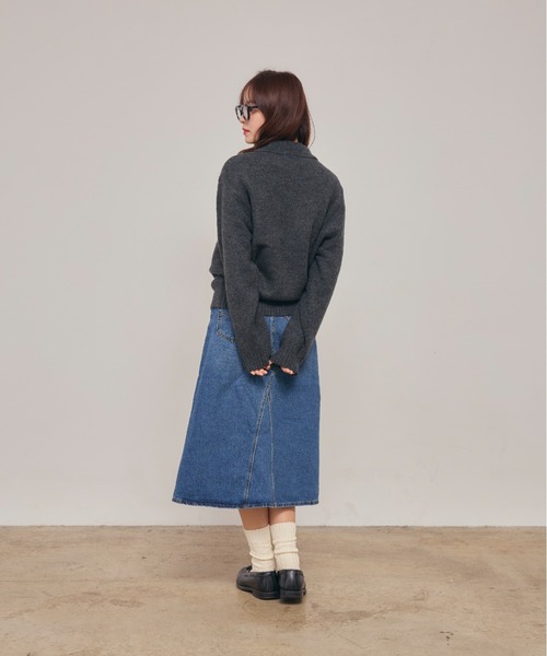 INTER FACTORY（インターファクトリー）の「HIROKI-ニットポロ　made by INTER FACTORY（ポロシャツ・メンズ・カーキ/グレー・SMALL/MEDIUM/LARGE）」の15枚目の写真