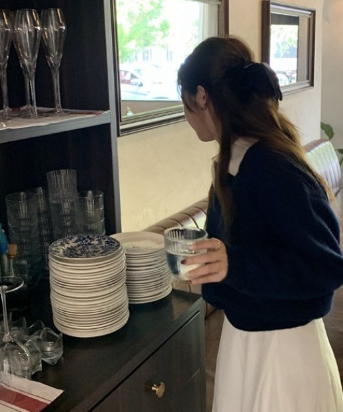 ABITOKYO(アビトーキョー)の「配色ポロ衿ニットプルオーバー(ニット/セーター・レディース・グレー/ネイビー・FREE)」の10枚目の写真