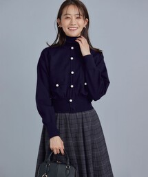 ELENA パールボタンニット ジャケット