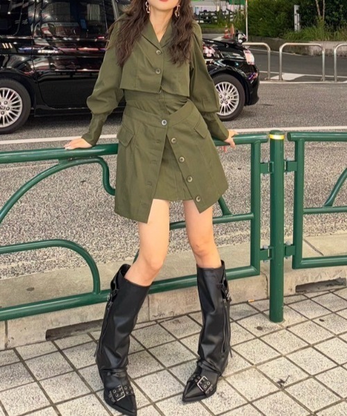 セール】ラップパターンミニワンピース 秋服 冬服（ワンピース