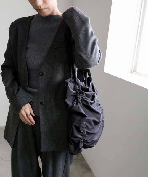 セール】リボンショルダーギャザートートバッグ（ショルダーバッグ