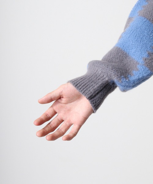 SUGGESTION（サジェッション）の「Checkered crew neck sweater / チェッカークルーネックセーター unisex（ニット/セーター・メンズ・グレー/ライトグレー/チャコール・M/L）」の22枚目の写真