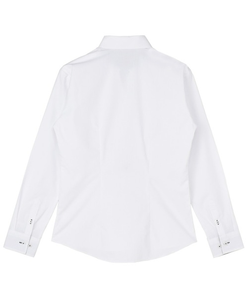 TOKYO SHIRTS(トウキョウシャツ)の「透け防止 形態安定ノーアイロン スキッパー 長袖ビジネスワイシャツ(ビジネスシャツ・レディース・ホワイト・M/L/LL/XL/S)」の4枚目の写真