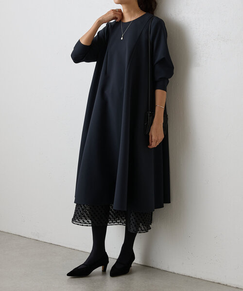 LIVETART（リヴェタート）の「《LIVETART》ドットヘムレイヤードワンピース（ワンピース・レディース・ブラック・FREE）」の3枚目の写真