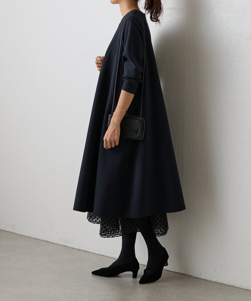 LIVETART（リヴェタート）の「《LIVETART》ドットヘムレイヤードワンピース（ワンピース・レディース・ブラック・FREE）」の4枚目の写真
