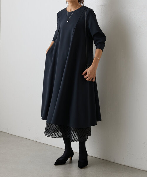 LIVETART（リヴェタート）の「《LIVETART》ドットヘムレイヤードワンピース（ワンピース・レディース・ブラック・FREE）」の6枚目の写真