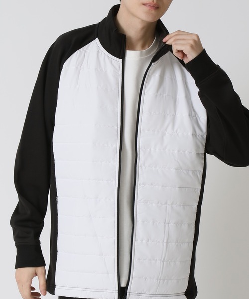 ARCADE(アーケード)の「フェイクダウンスタンドブルゾン /表側フェイクダウン×裏側スウェット 裏地シャギーボアフリース素材(ダウンジャケット/コート・メンズ・グレー/ブラック/ホワイト/ネイビー・M/L/LL)」の2枚目の写真