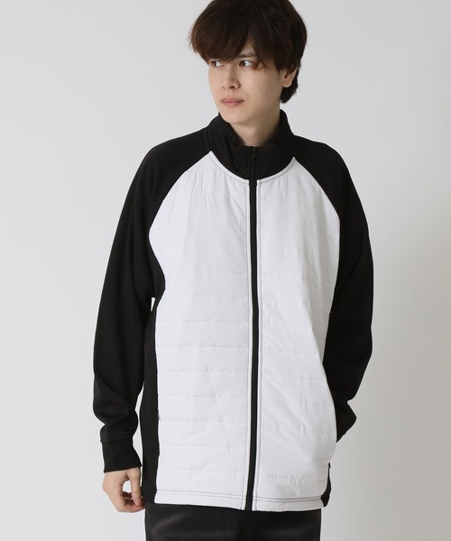 ARCADE(アーケード)の「フェイクダウンスタンドブルゾン /表側フェイクダウン×裏側スウェット 裏地シャギーボアフリース素材(ダウンジャケット/コート・メンズ・グレー/ブラック/ホワイト/ネイビー・M/L/LL)」の5枚目の写真