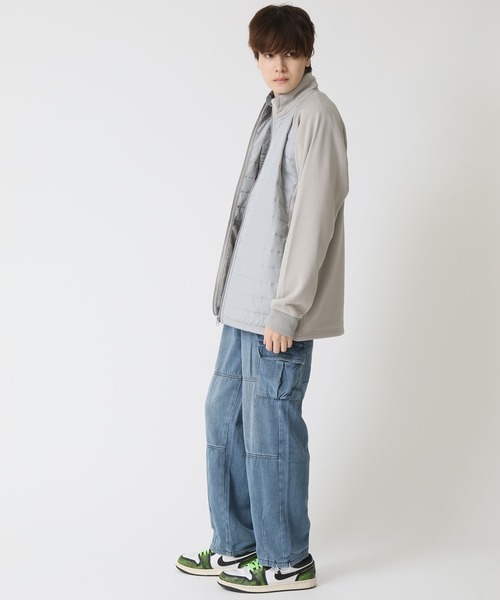 ARCADE(アーケード)の「フェイクダウンスタンドブルゾン /表側フェイクダウン×裏側スウェット 裏地シャギーボアフリース素材(ダウンジャケット/コート・メンズ・グレー/ブラック/ホワイト/ネイビー・M/L/LL)」の8枚目の写真