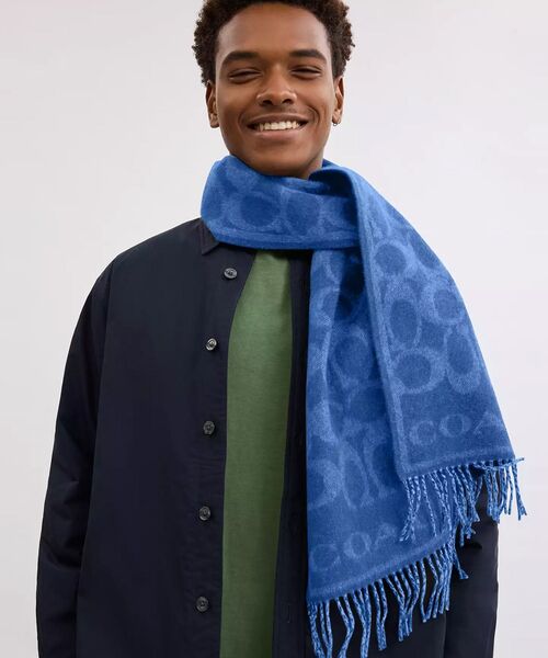 リバーシブル シグネチャー カシミヤ マフラー（マフラー）｜COACH  