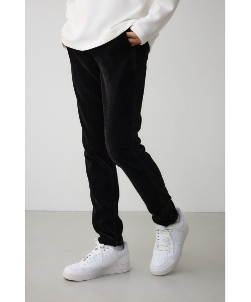 AZUL by moussy(アズールバイマウジー)の「ベロアコーデュロイステイサムパンツ(スラックス・メンズ・ブラック/グレー・LARGE/MEDIUM)」の2枚目の写真