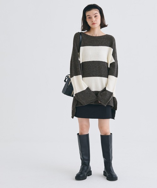 coca(coca)(コカ)の「ボートネック裾スリットニット(ニット/セーター・レディース・チャコール/その他1・L/M)」の9枚目の写真