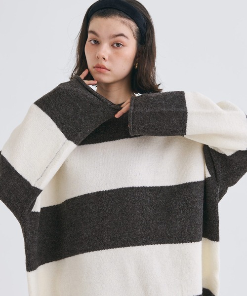 coca(coca)(コカ)の「ボートネック裾スリットニット(ニット/セーター・レディース・チャコール/その他1・L/M)」の12枚目の写真