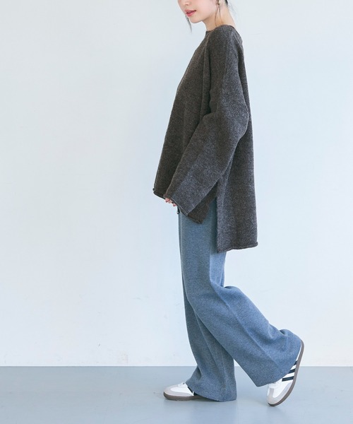 coca(coca)(コカ)の「ボートネック裾スリットニット(ニット/セーター・レディース・チャコール/その他1・L/M)」の5枚目の写真