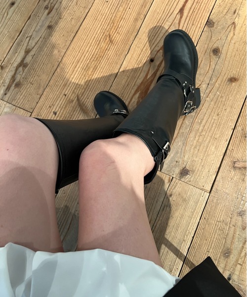 セール】サイドベルト付きロングブーツ（ブーツ）｜StyleSea（スタイル