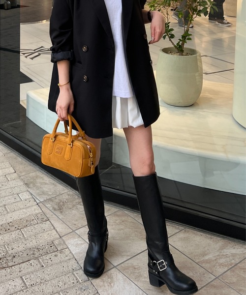 セール】サイドベルト付きロングブーツ（ブーツ）｜StyleSea（スタイル