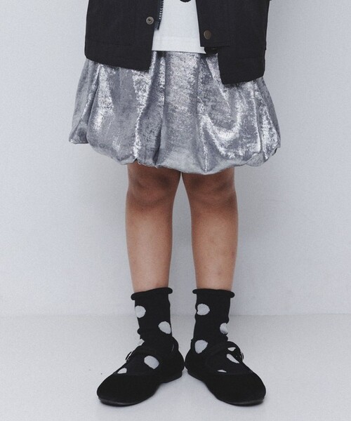BRANSHES（ブランシェス）の「【b.+A 】金子綾/バルーンスカート（スカート・キッズ・ブラック/シルバー・XL/S/L/M）」の2枚目の写真