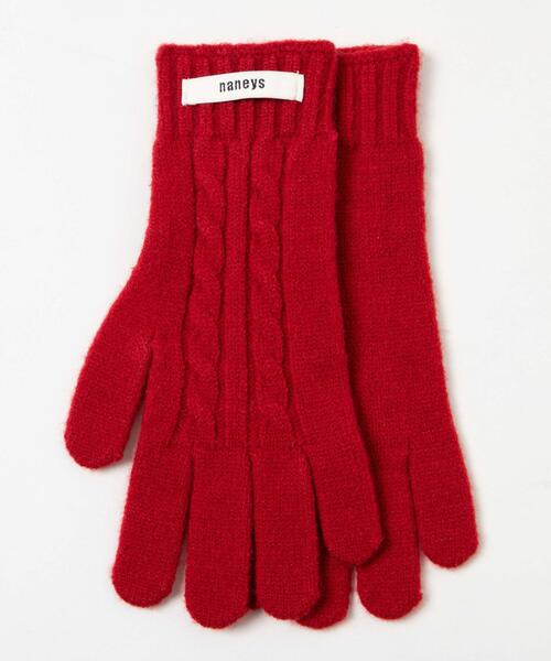 WEGO(ウィゴー)の「WEGO/ケーブル編みグローブ(手袋・レディース・ブラック/ライトピンク/ライトベージュ/レッド/グレー・FREE)」の14枚目の写真