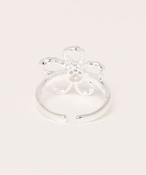 resonance】フラワーモチーフ キラキラ シルバー リング（リング