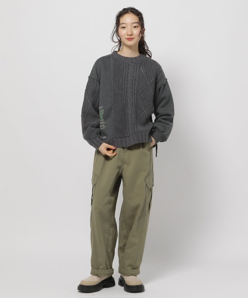 niko and...（ニコアンド）の「リメイク風ドッキングプルオーバー（ニット/セーター・レディース・グレー/チャコール/アイボリー・LARGE/MEDIUM）」の21枚目の写真