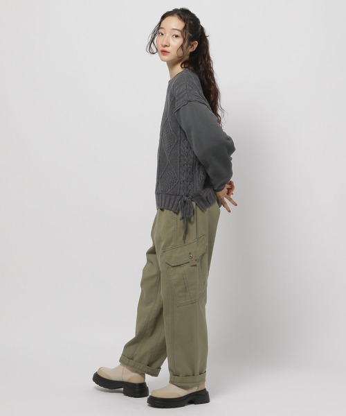 niko and...（ニコアンド）の「リメイク風ドッキングプルオーバー（ニット/セーター・レディース・グレー/チャコール/アイボリー・LARGE/MEDIUM）」の22枚目の写真