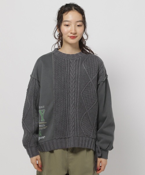 【早い者勝ち】リメイク ドッキングニット リメイクニットドッキング デザインニット | Louise_used_clothing