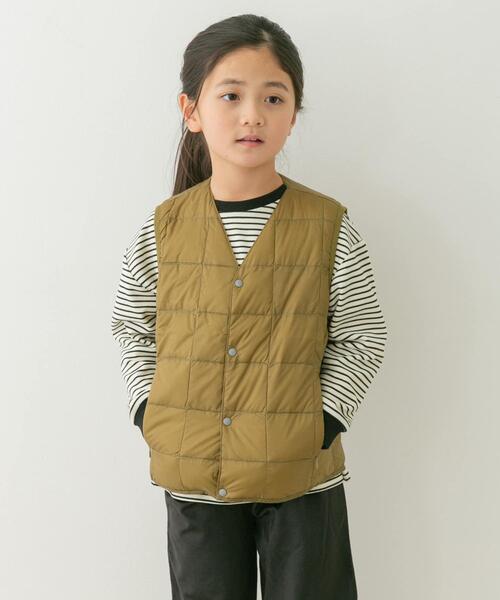 セール】TAION V-NECK BUTTON DOWN VEST(KIDS)（ダウンベスト）｜TAION
